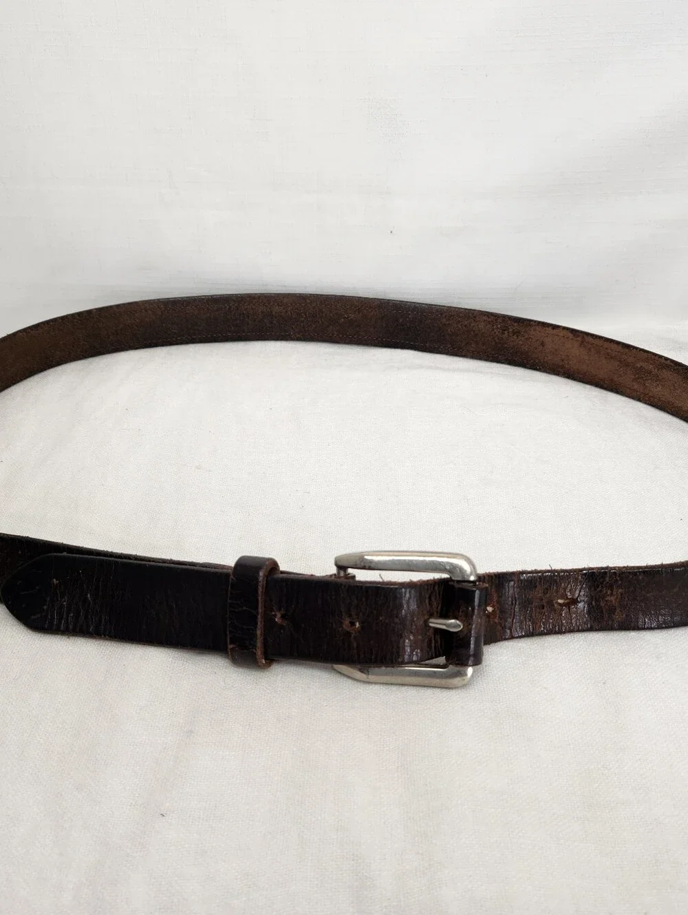 Vintage Bates Mens 38-40 Brown Leather Aztec Belt Bison Coin Concho Peruvian